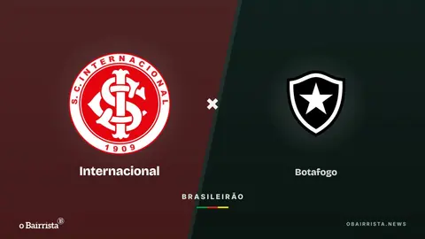 Arte: Alerrandro e Bernabei em lance da vitória do Inter sobre o Botafogo por 3 a 0