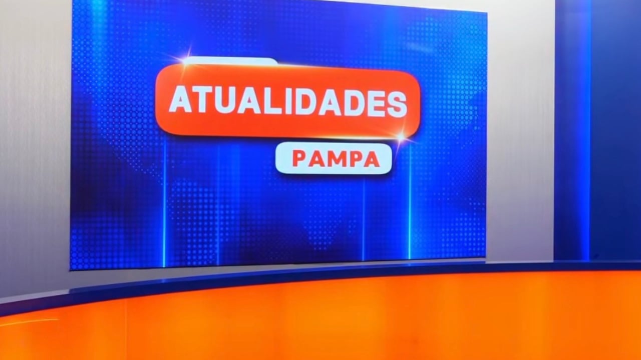 O cenário do Atualidades Pampa, programa da TV Pampa do qual Ali Klemt se afasta para assumir vaga na Assembleia Legislativa.