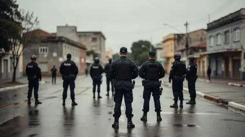 Imagem: Bairrista/IA. Ilustração sobre: Brigada Militar usa gás de pimenta no intervalo de Veranópolis x União Frederiquense