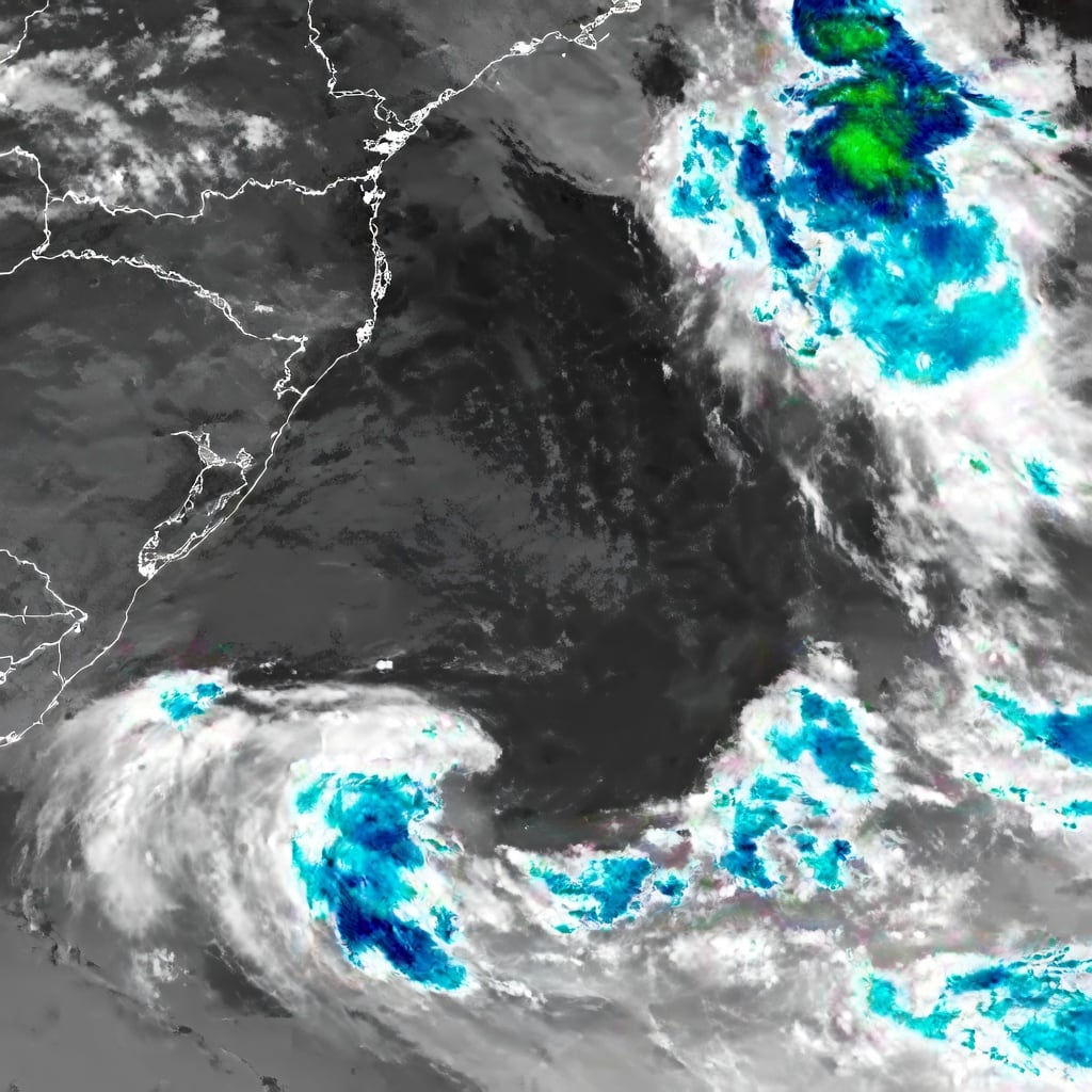 Foto de divulgação da MetSul Meteorologia sobre o tempo no Rio Grande do Sul.