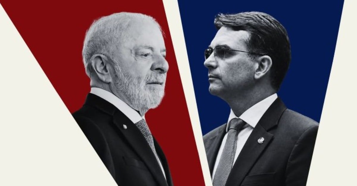 Ilustração: Foto de divulgação do debate entre Lula e Flávio Bolsonaro, crédito Congressoemfoco.