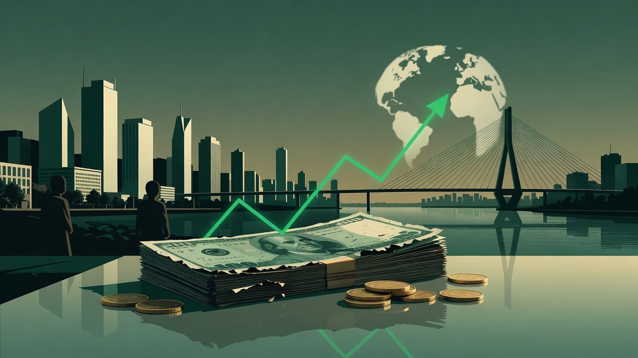 Ilustração: Bairrista/IA sobre o PIB do Brasil e o ranking das maiores economias do mundo em 2027