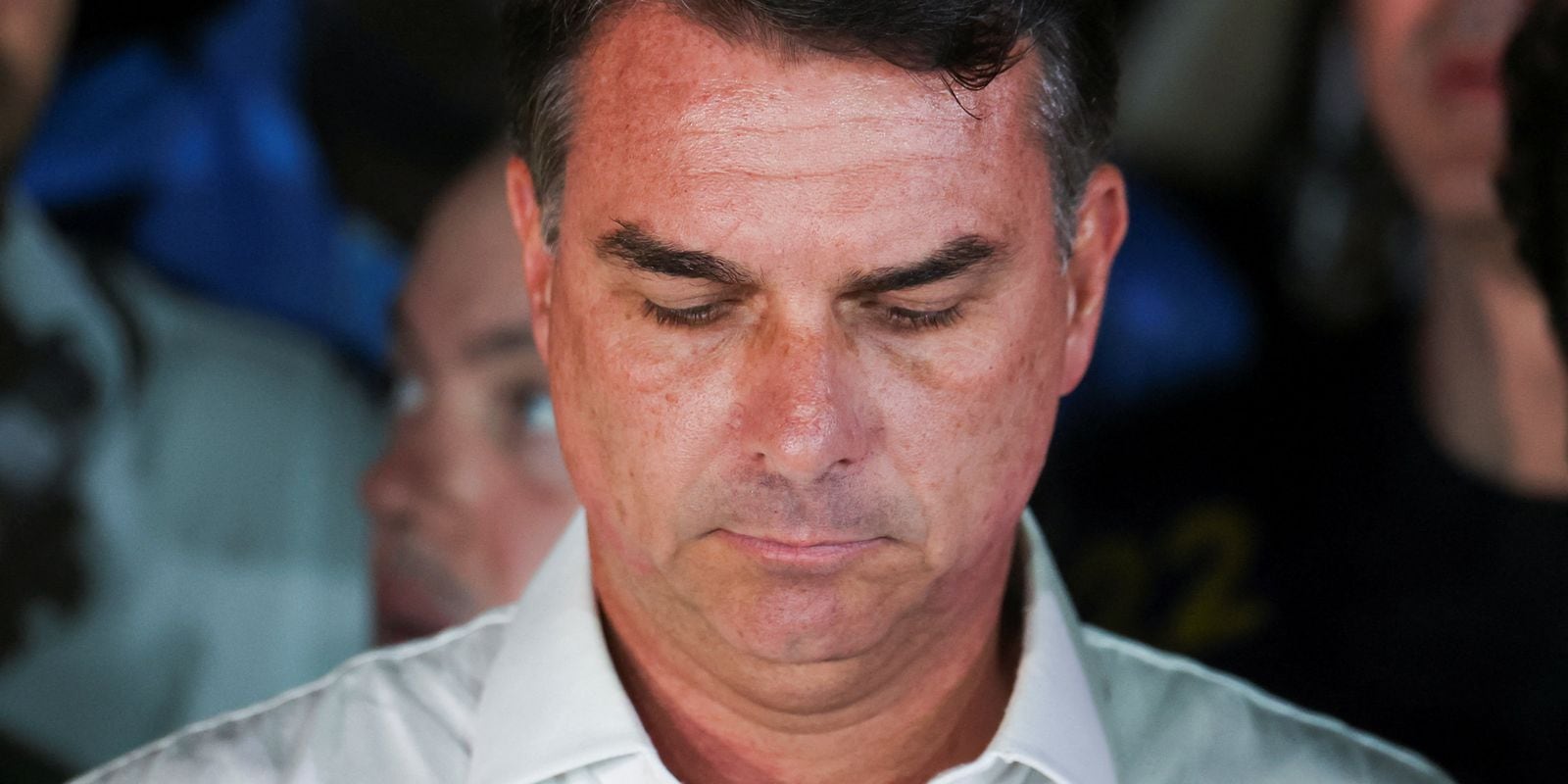 Flávio Bolsonaro em evento público, em foto de arquivo.