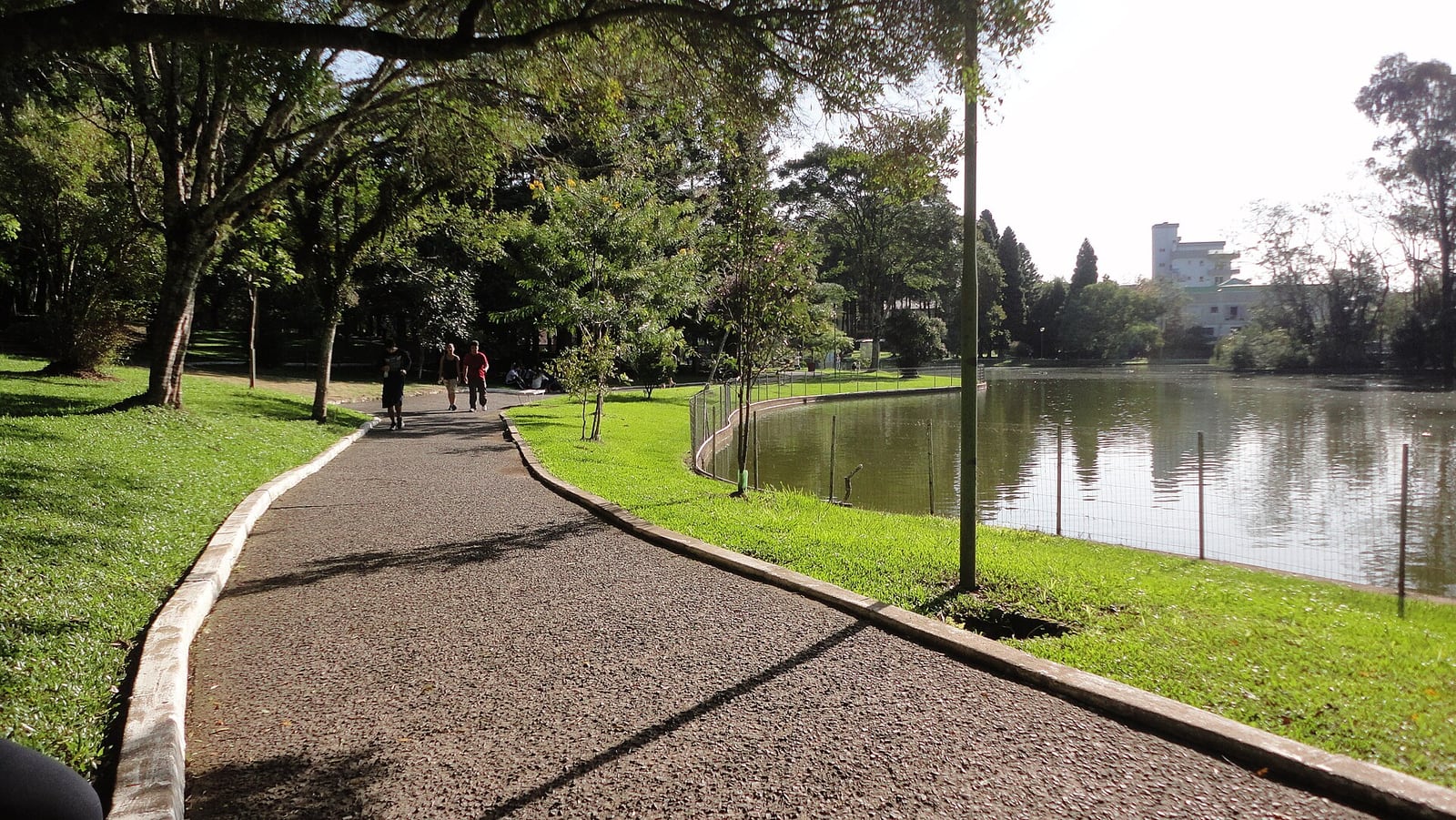 Parque dos Pinheiros, em Farroupilha, onde houve furto de fios e danos a luminárias.