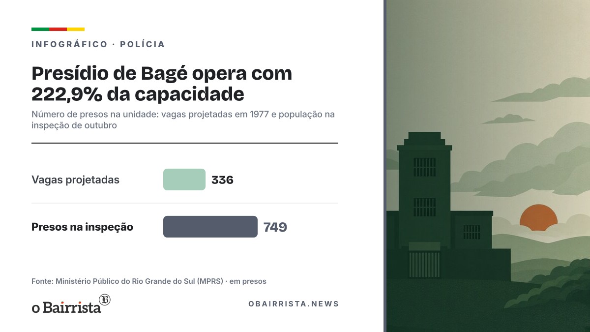 Infográfico: Presídio de Bagé opera com 222,9% da capacidade