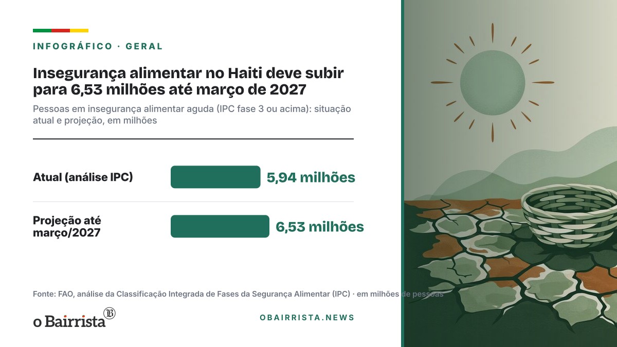Infográfico: Insegurança alimentar no Haiti deve subir para 6,53 milhões até março de 2027