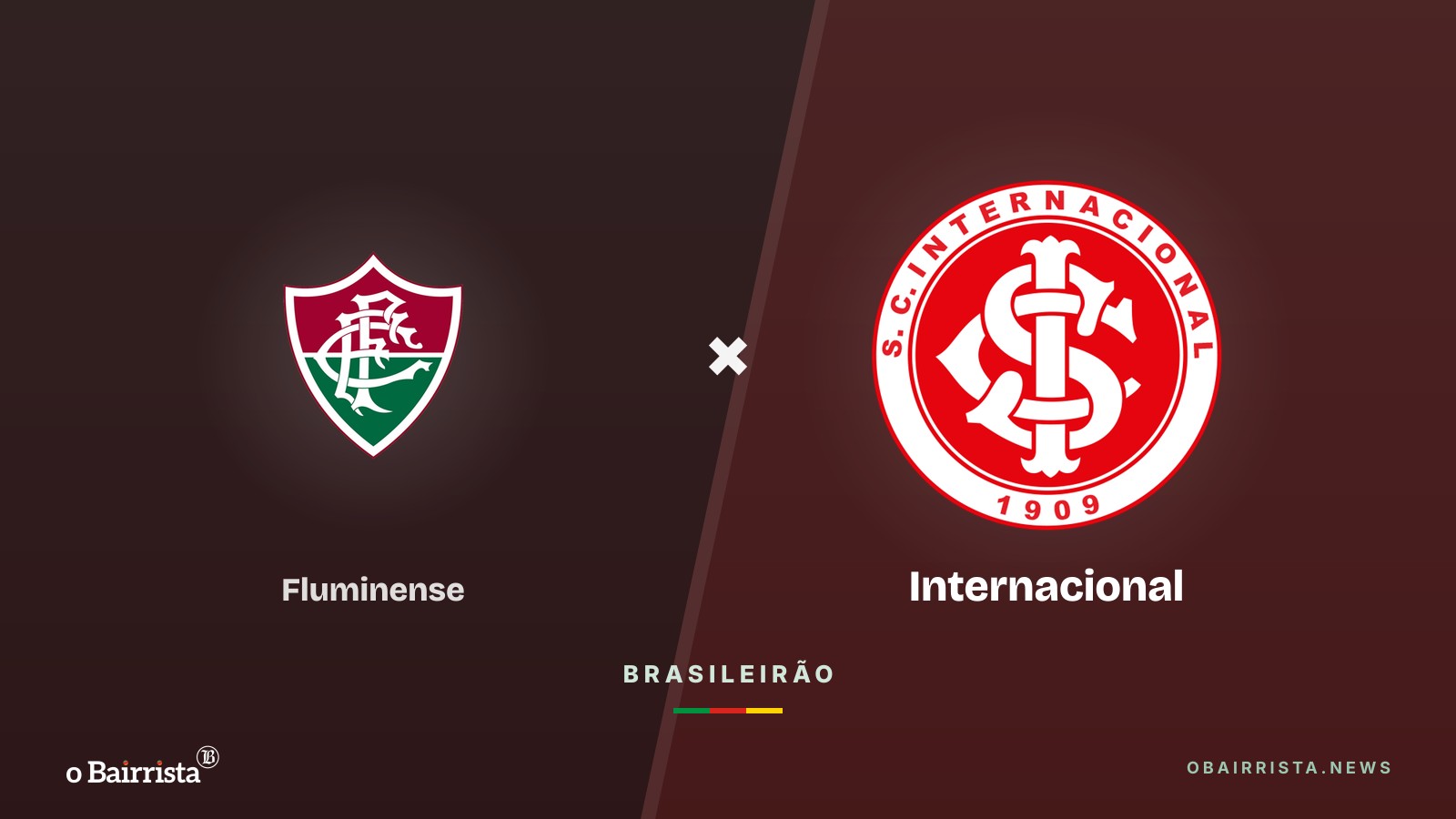 Arte: Card com escudo do Inter em destaque sobre fundo vermelho, ao lado da tabela do Campeonato Brasileiro em tons escuros
