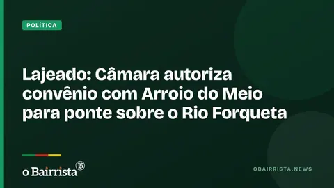 Arte: selo do Bairrista na cor da editoria Política