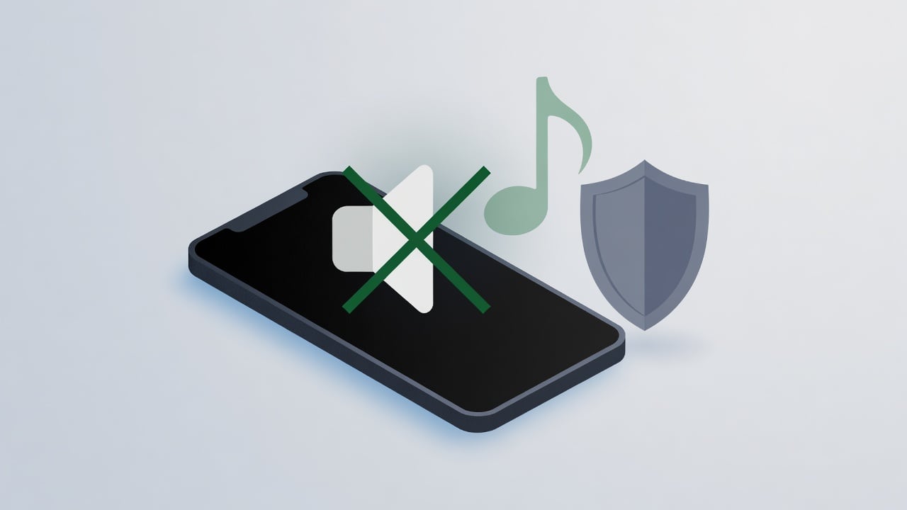 Ilustração do Bairrista sobre: Symbolic, non-literal editorial illustration (no reenactment of the event, no people): A muted loudspeaker icon crossed out on a dark smartp