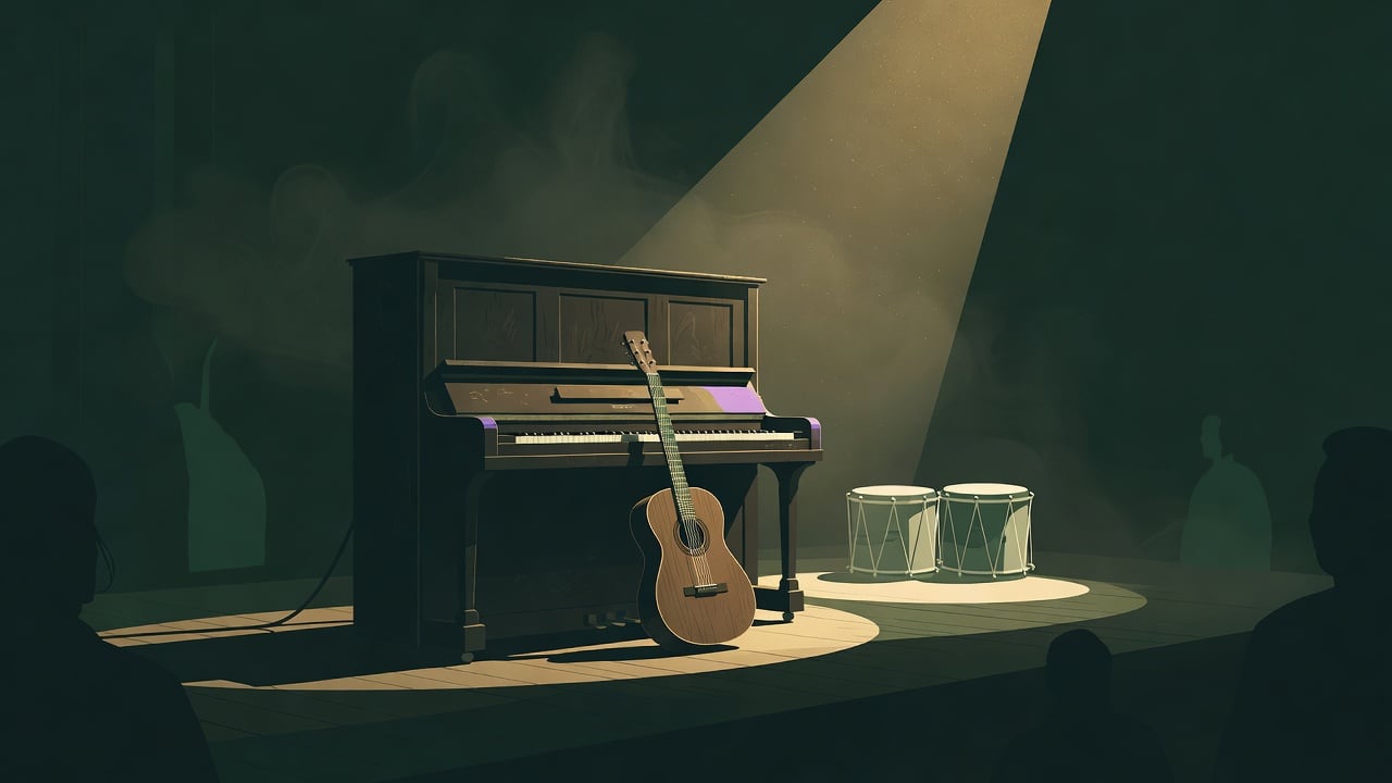 Ilustração: Benito di Paula, cantor e pianista do samba-joia, em representação gráfica criada pelo Bairrista com IA.
