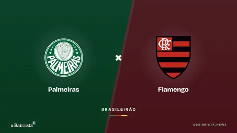 Arte: Jogadores de futebol disputando uma bola em campo de grama, com torcedores ao fundo