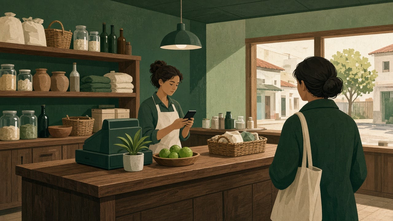 Ilustração: cena simbólica sobre economia no Rio Grande do Sul