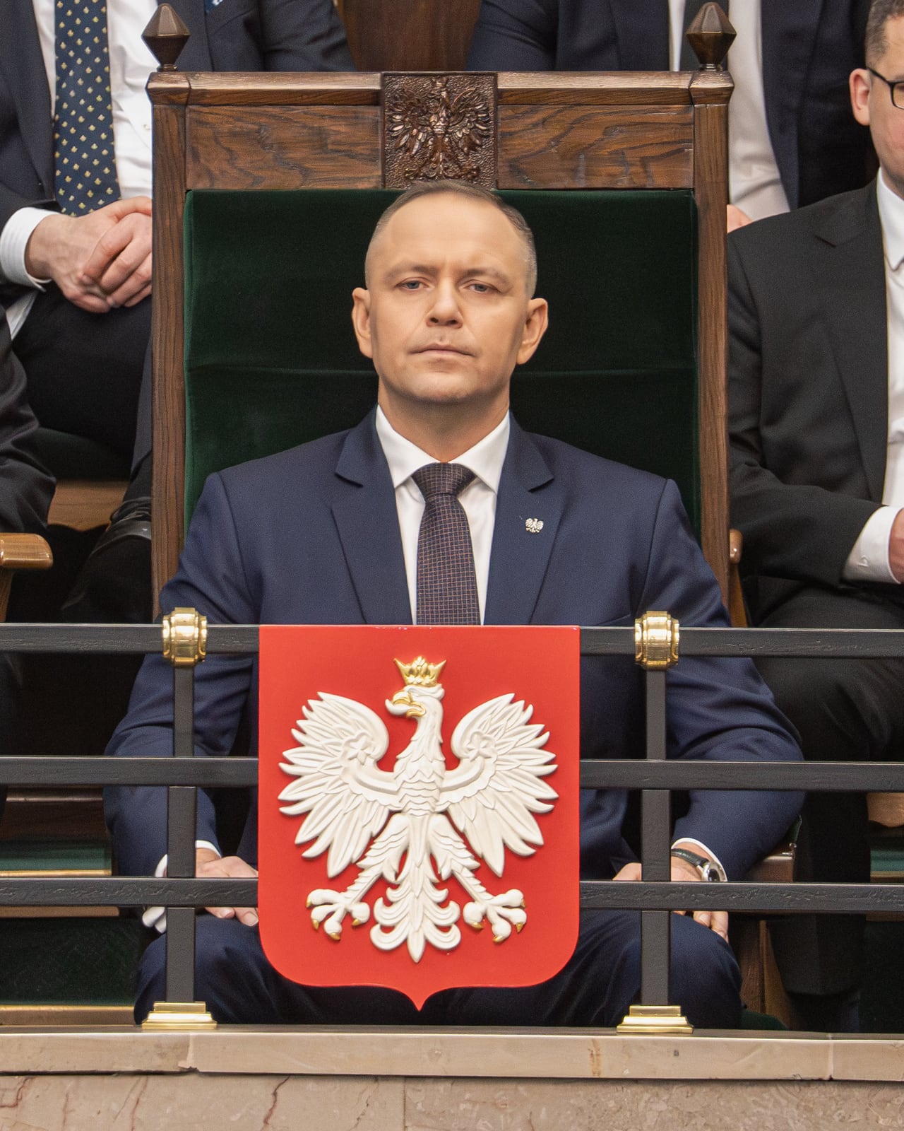 Karol Nawrocki, presidente da Polônia, em ato oficial no Sejm.