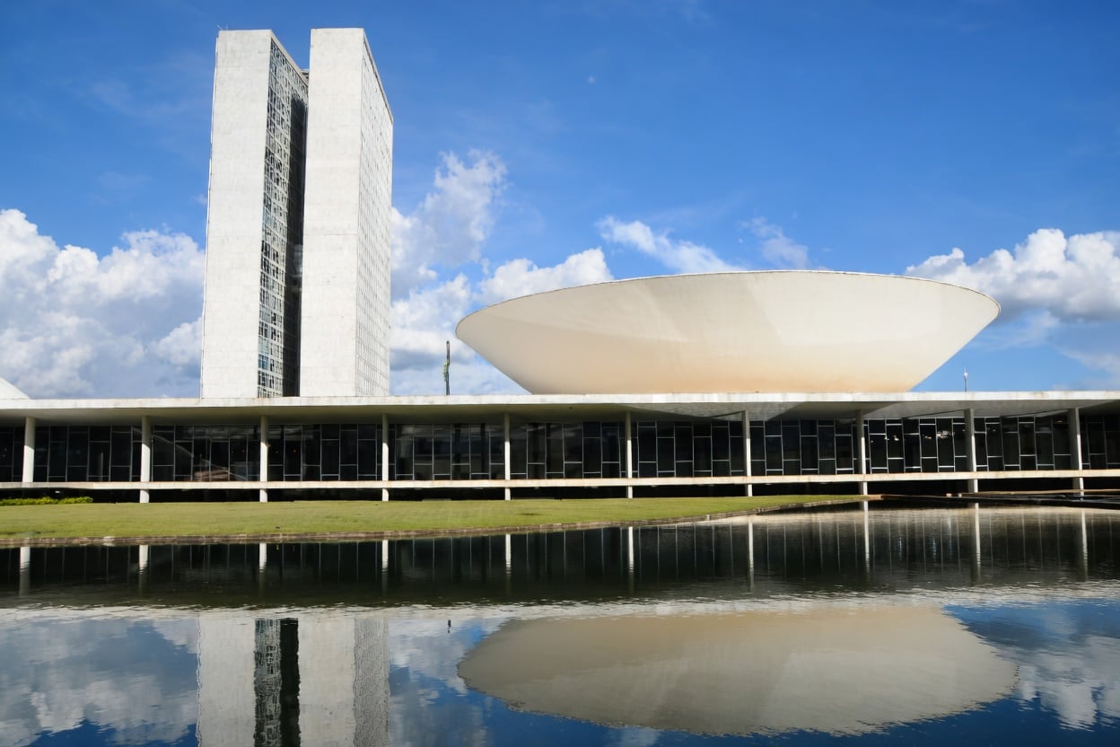 Vista do edifício do Congresso Nacional, em Brasília, sede da Câmara dos Deputados.