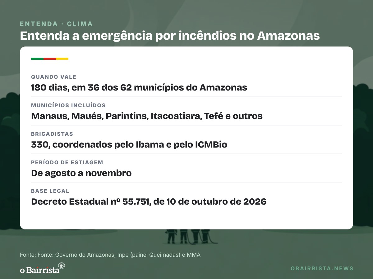 Quadro: Amazonas tem 188 focos de incêndio, contra pico de 494; 330 brigadistas atuam no estado