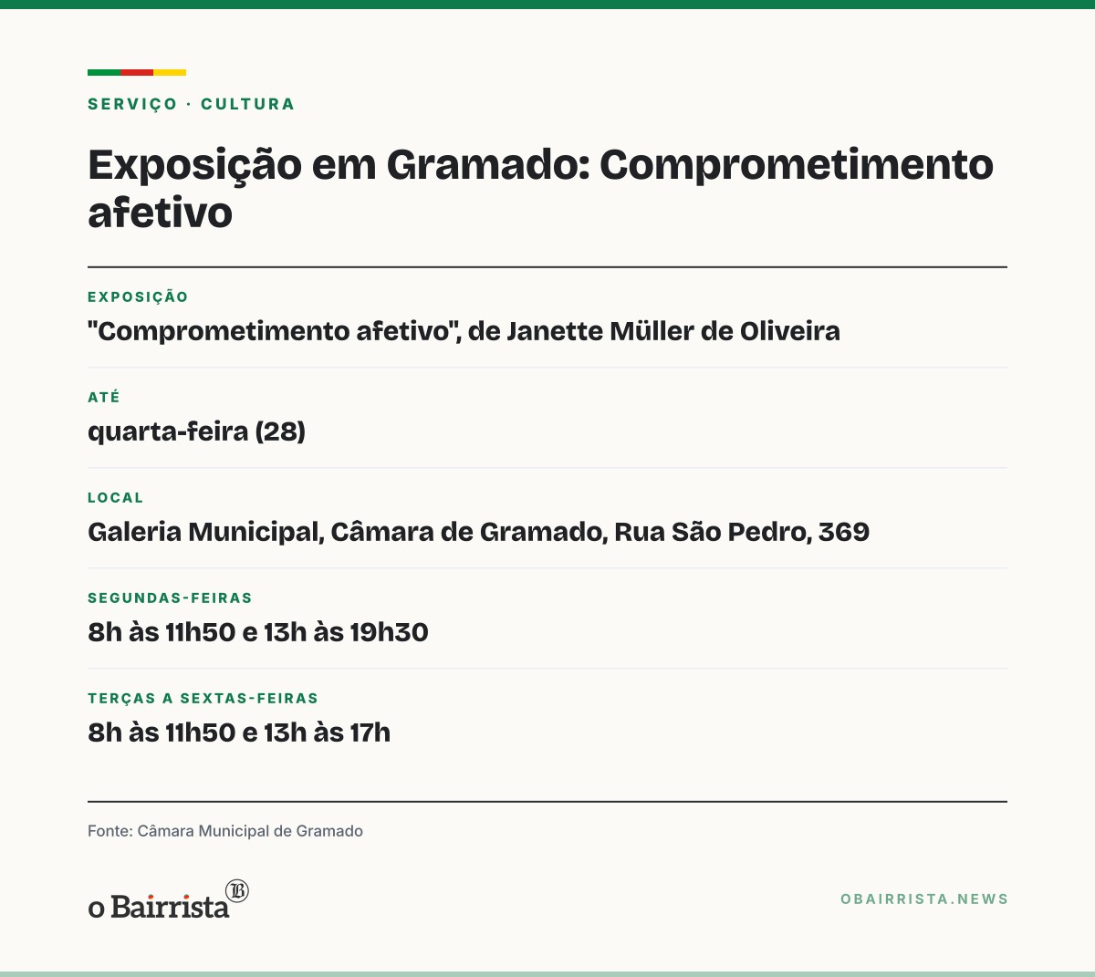 Quadro: Câmara de Gramado expõe pinturas em lascas de madeira até quarta (28)