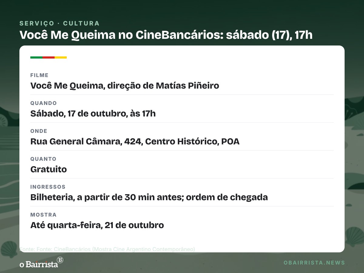 Quadro: CineBancários exibe "Você Me Queima" às 17h deste sábado, com entrada gratuita