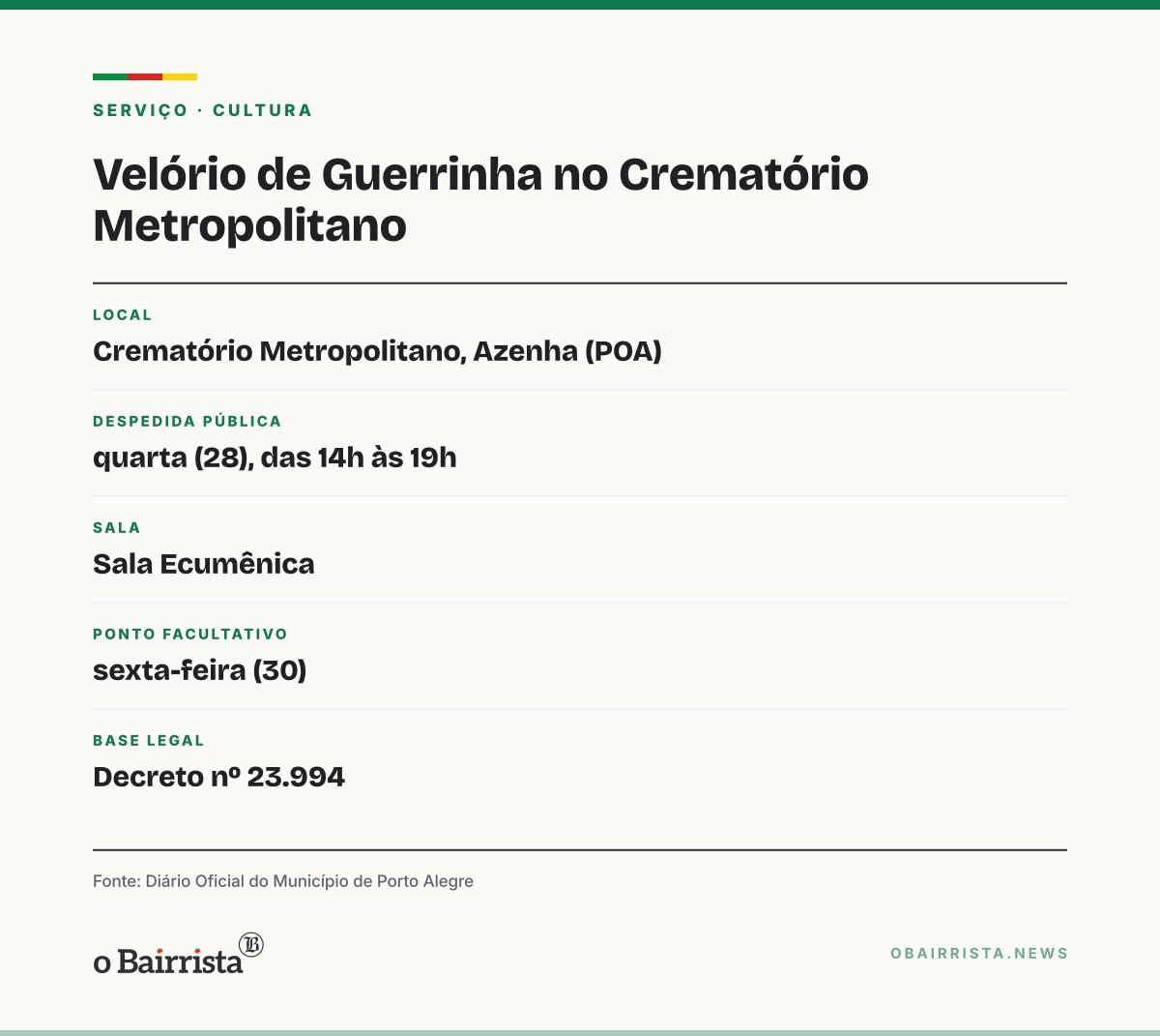 Quadro: Guerrinha é velado em Porto Alegre com bandeira do Inter sobre o caixão