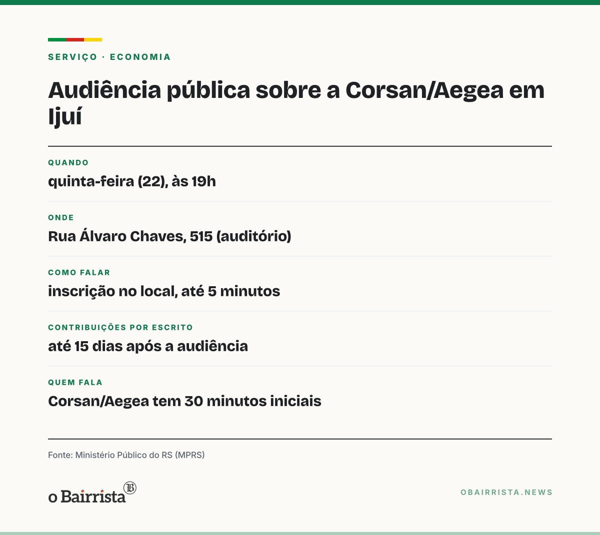Quadro: MP ouve moradores de Ijuí sobre serviços da Corsan/Aegea em audiência na quinta (22)