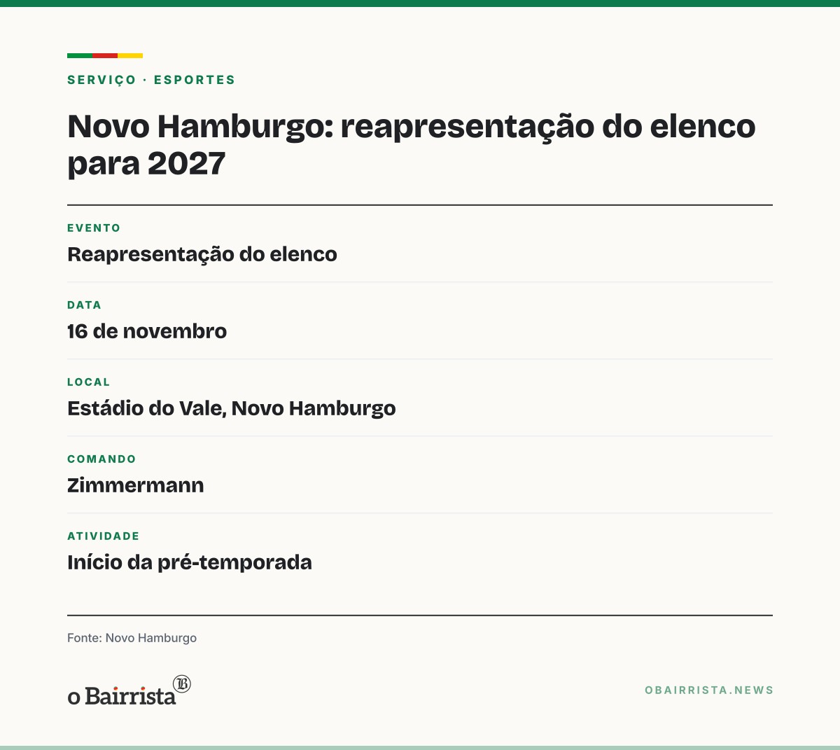 Quadro: Novo Hamburgo renova com o zagueiro João Marcus, de 34 anos, para a temporada 2027
