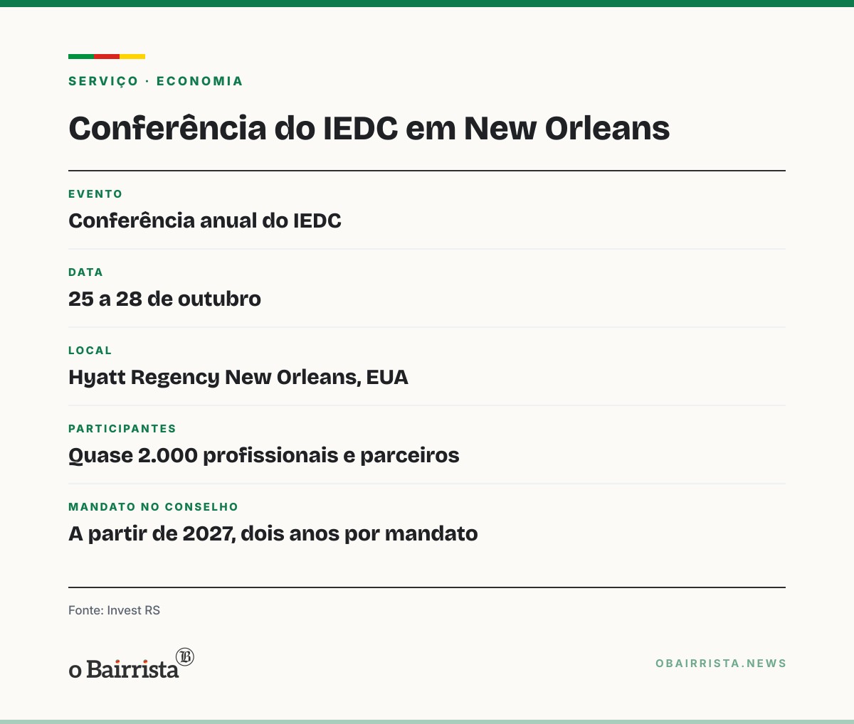 Quadro: Presidente da Invest RS será o 1º sul-americano no conselho do IEDC, a partir de 2027