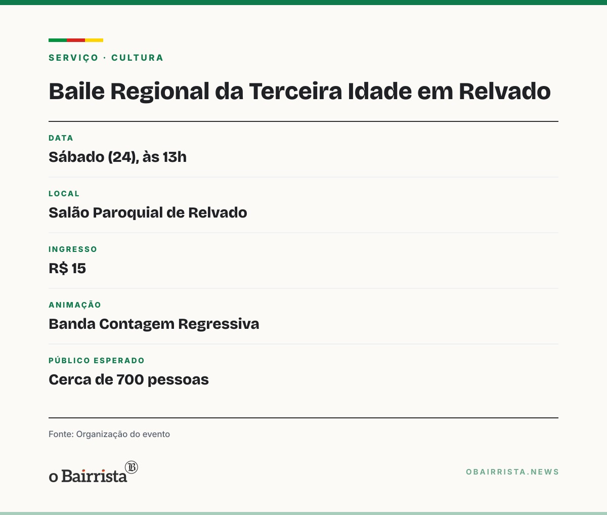 Quadro: Relvado recebe Baile Regional da Terceira Idade com 700 pessoas neste sábado (24)