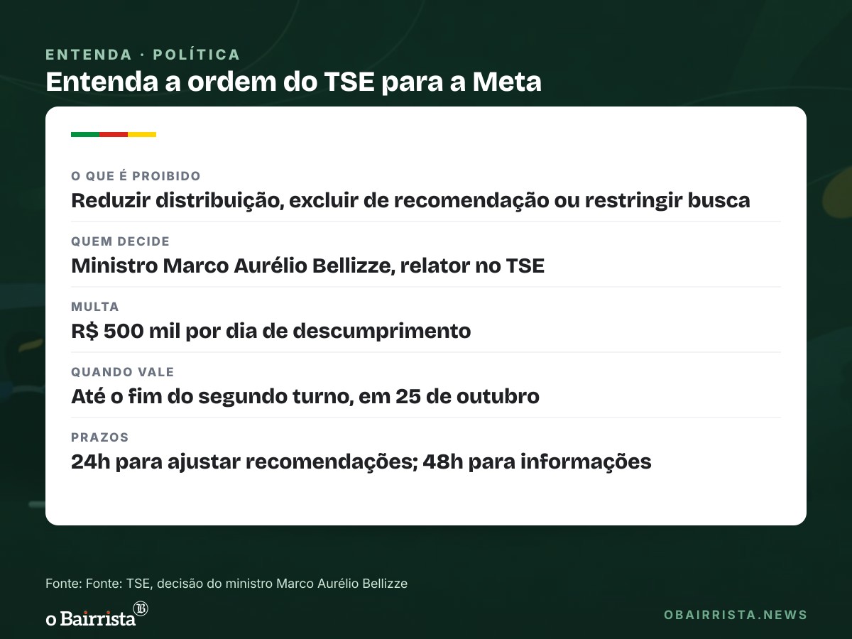 Quadro: TSE forma maioria para manter ordem que impede Meta de reduzir alcance de Lula e Flávio