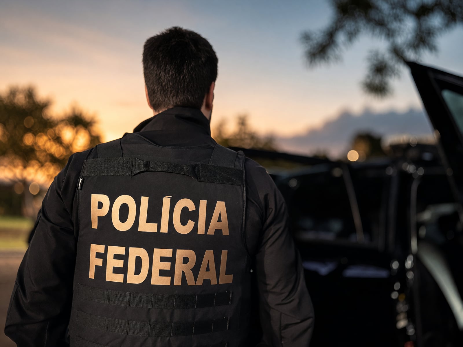 Agente da Polícia Federal em ação. Arquivo de divulgação oficial sobre combate à comercialização de mercadorias irregulares.
