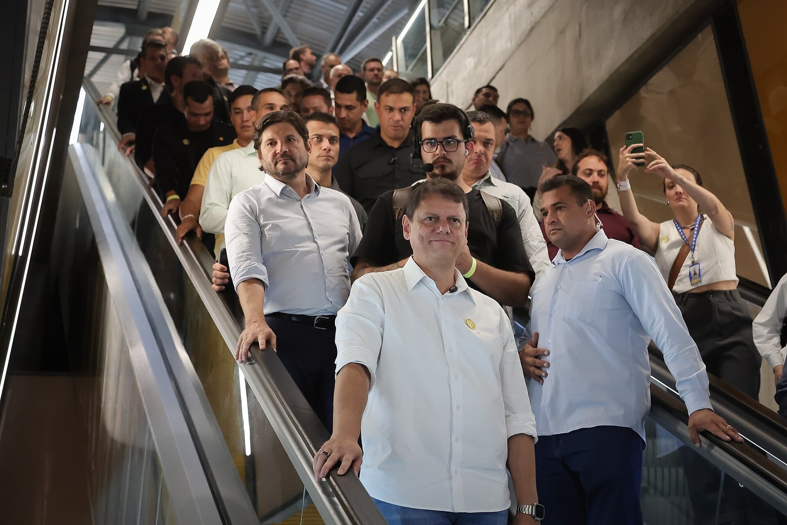 Tarcísio de Freitas durante inauguração da Linha 17-Ouro do Metrô, em São Paulo.