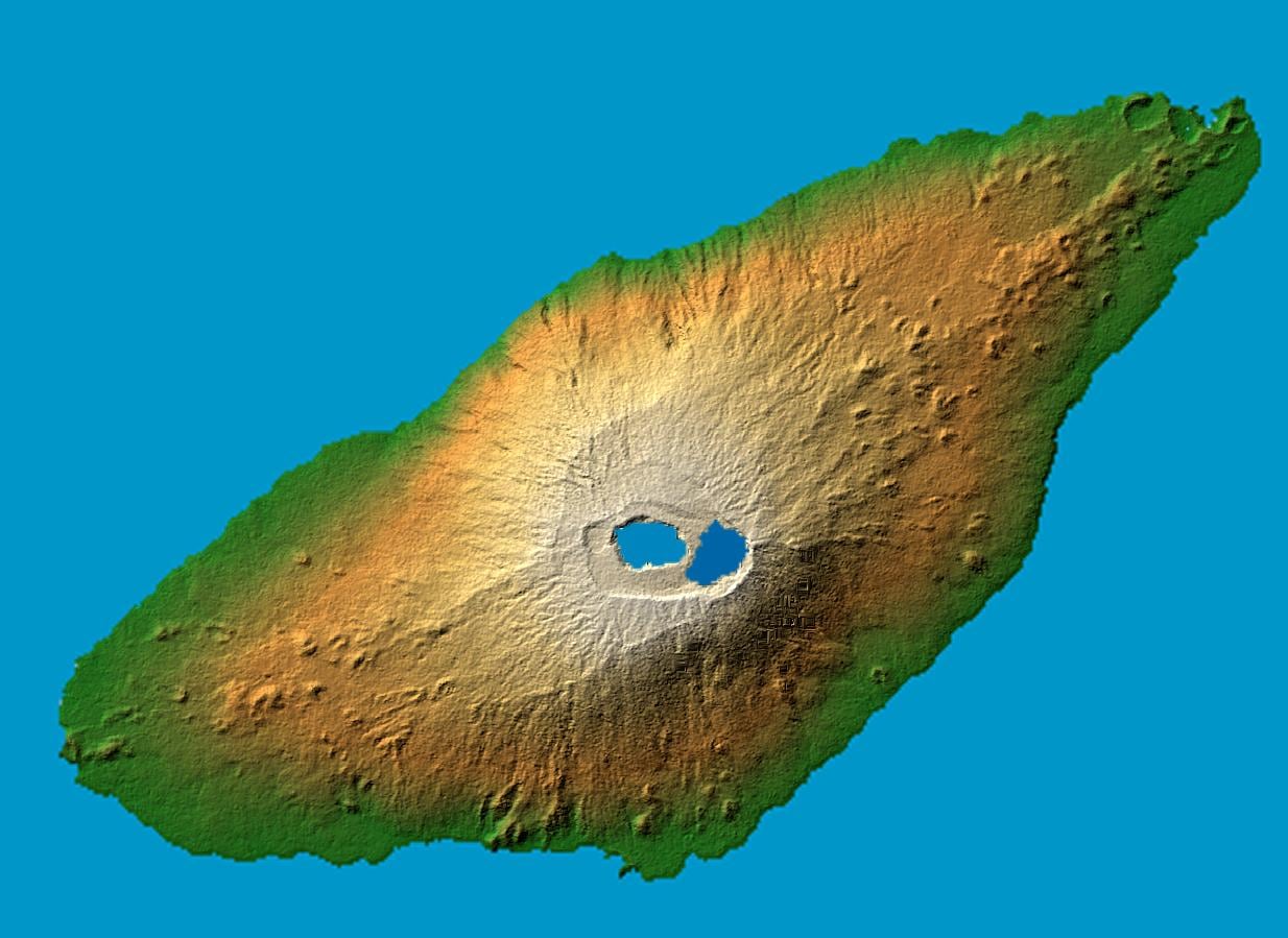Relevo da ilha de Ambae, em Vanuatu, país atingido pelo terremoto de 6,9.