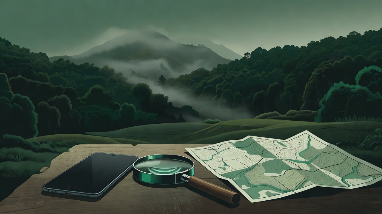 Ilustração do Bairrista sobre: Symbolic, non-literal editorial illustration (no reenactment of the event, no people): A closed smartphone lying on a weathered wooden table